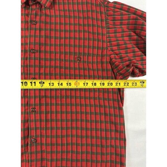 Vintage Patagonia Button Down Shirt Red Green Plaid Cotton Men's Medium USA Made - Picture 11 of 11
